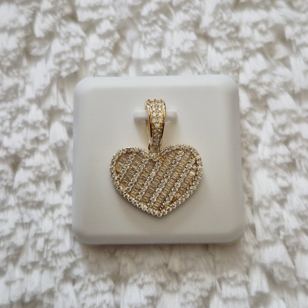 Stampd Gold Tone Pave Heart Pendant